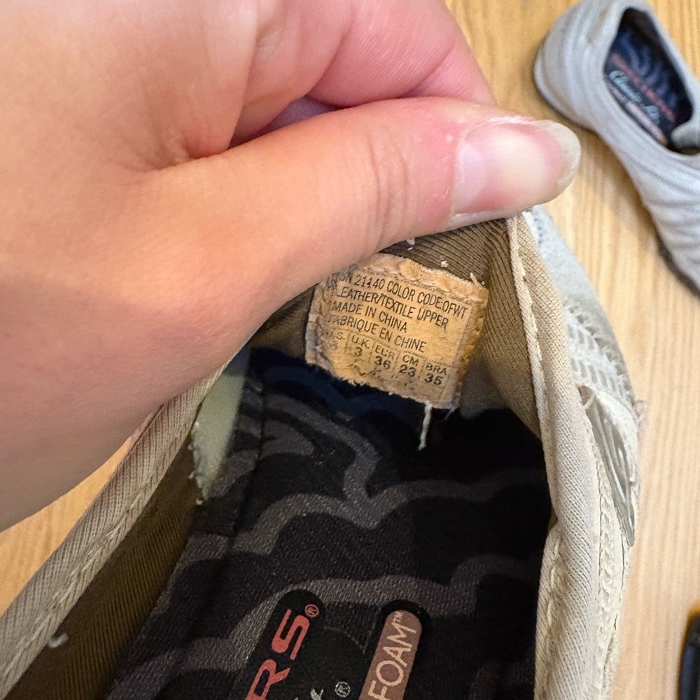 Skechers Cream and Brown Slip Ons - Picture 5 of 5